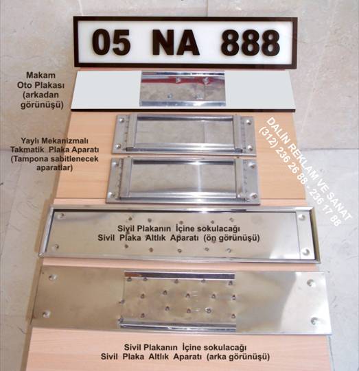 TAKMATİK APARAT VE PLEKSİGLAS MAKAM OTO PLAKA