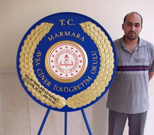 MİLLİ EĞİTİM BAKANLIĞI YENİ AMBLEMLİ LOGOLU OKUL ÇELENK