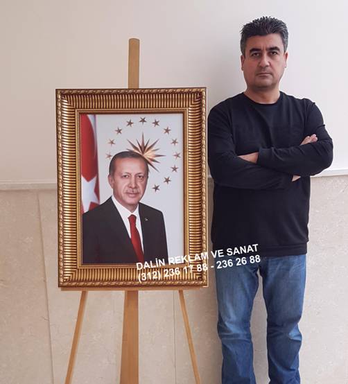 Makam Odası Cumhurbaşkanı Recep Tayyip Erdoğan Tablosu 50 70 cm